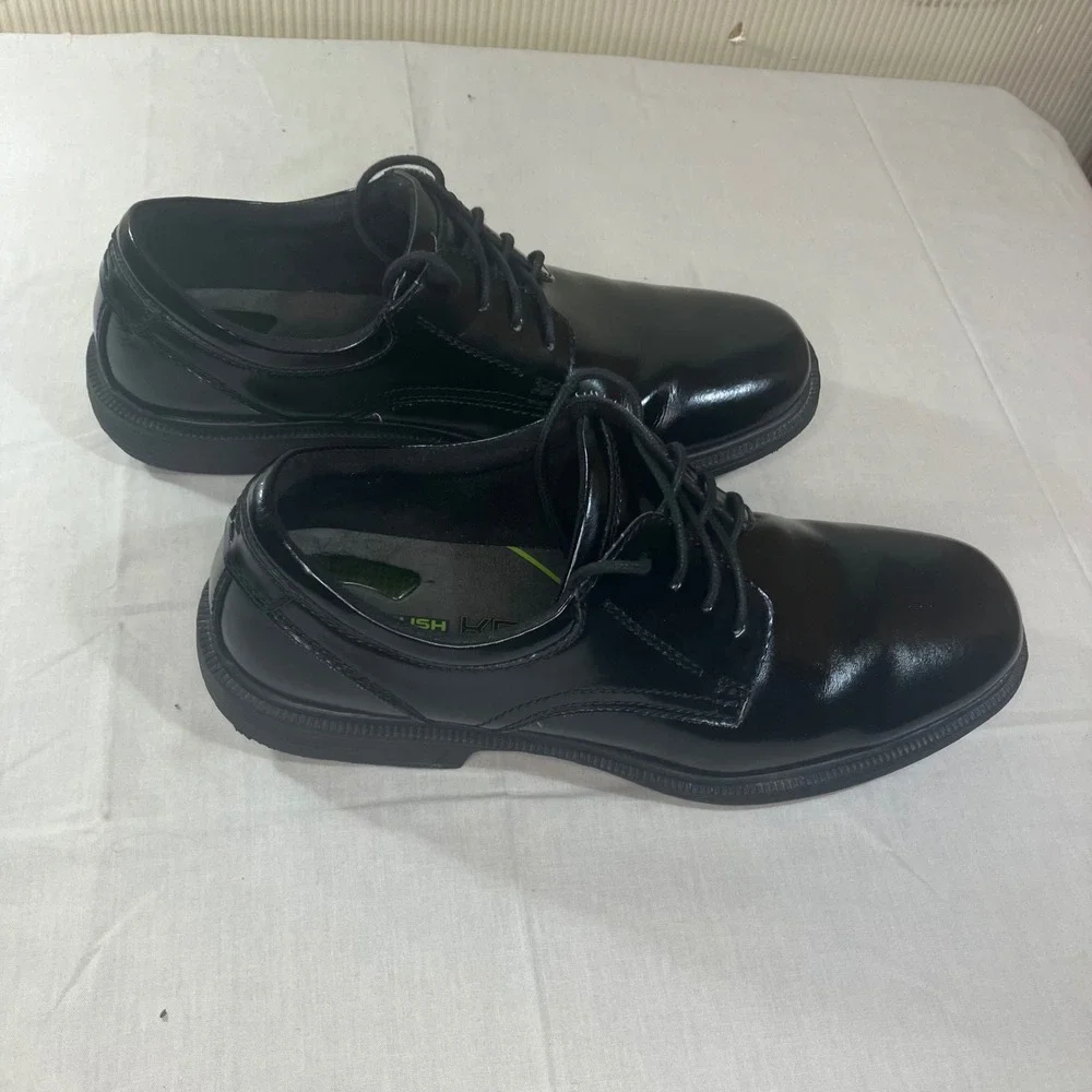 Nunn Bush KORE Mens 12M Black Leather Plain Toe Oxford Shoes 84358-001